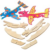 Hölzerne Formen Basteln für Kinder zum Malen und Verzieren zum chinesischen Neujahr Baker Ross AX842 Drachen Bastelset aus Holz 3er Pack