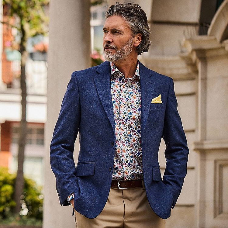 【ALUDE SELECT】blue check tweed jacket ALUDE SELECT】blue check tweed jacket