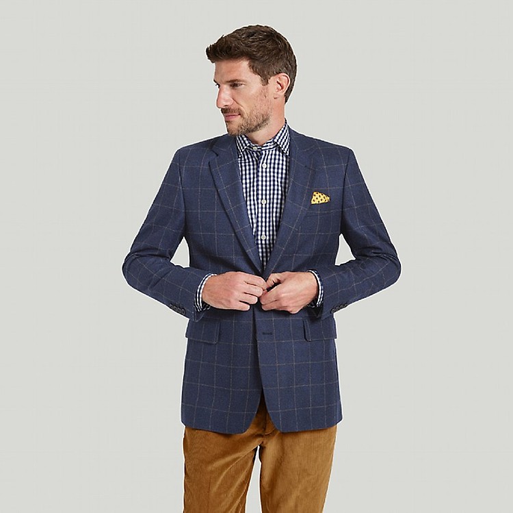 Men's Blue Tweed Check Jacket