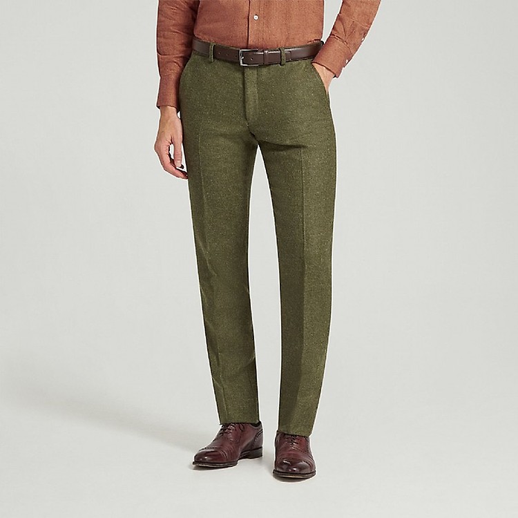 Mens dark green store trousers