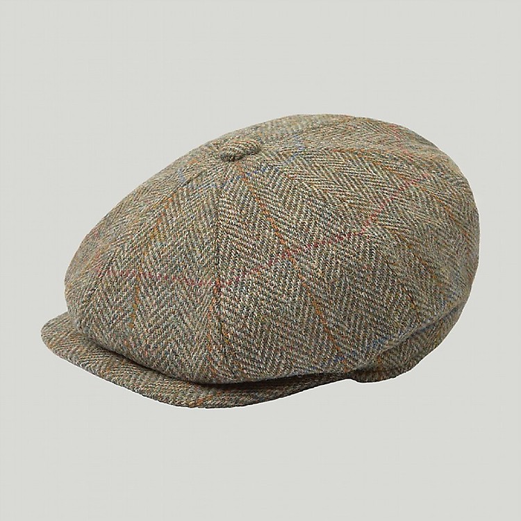 Men s Brown Harris Tweed Flat Cap