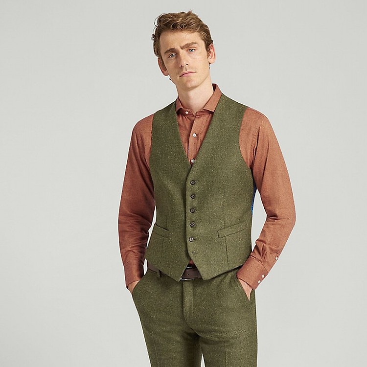 Green tweed outlet waistcoat mens