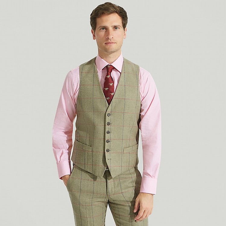 Men's Sage Green Tweed Check Jacket