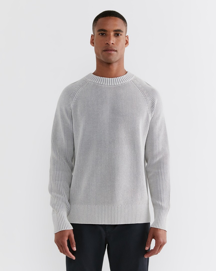Tanner Wool Crew Knit in Charcoal JAG