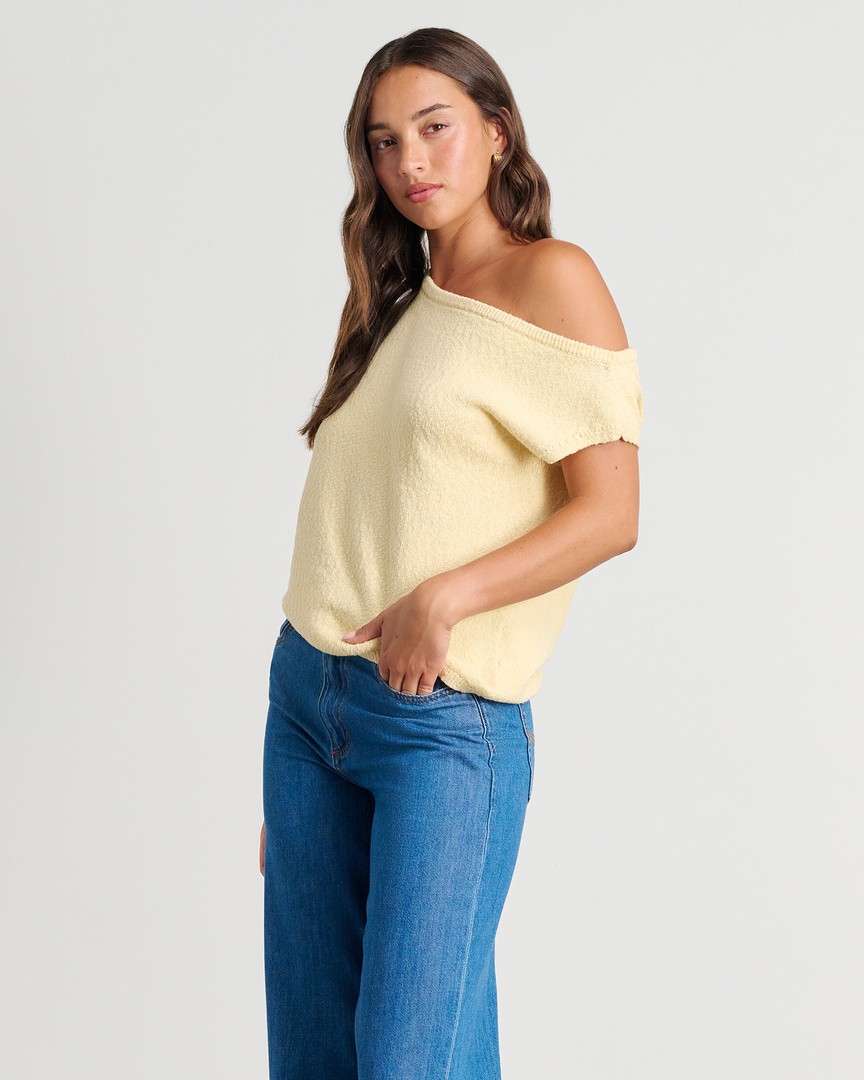 Arden Off Shoulder Knit in Milk | JAG Arden Off Shoulder Knit in Milk | JAG