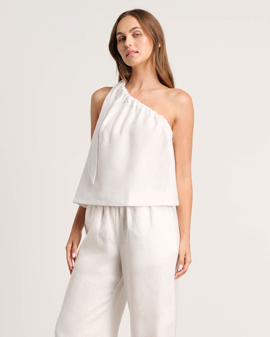 ★WAIKEI★ Maltese illustration lace sleeveless white YKBD02 Sheer Lace Sleeveless Tank Top - Off-white - Monki