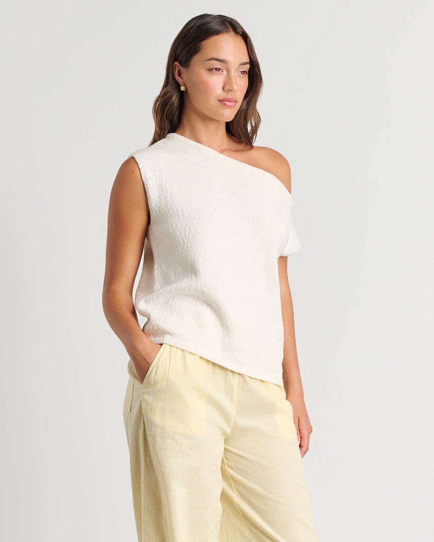 Wendy One Shoulder Tank in Light Blue | JAG