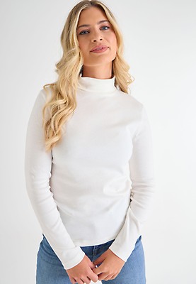 Plain white turtleneck womens best sale