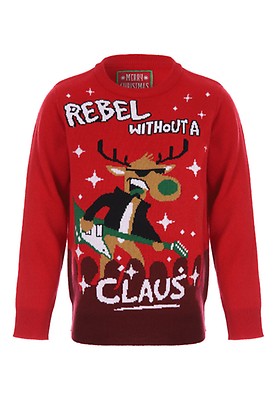 Older Boys Navy Rudolph Light Up Christmas Jumper Peacocks