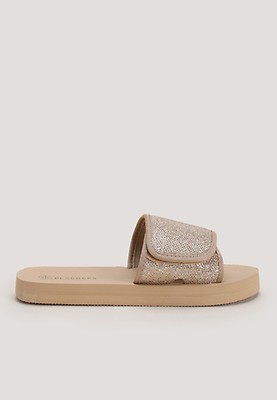 Womens glitter sliders sales