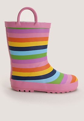 Older Girls Pink Shimmer Wellies Peacocks