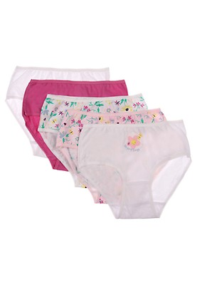 Girls 5pk Pink and Blue Space Briefs Peacocks