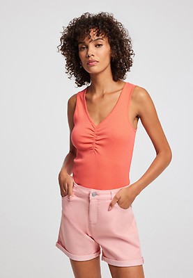 Rolled hem denim shorts on sale