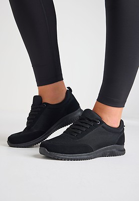 Plain black sneakers online