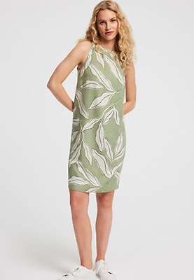 Womens White Linen Blend Shift Dress Peacocks
