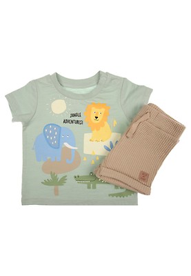 Baby Boys Jungle 2 Piece Set Peacocks