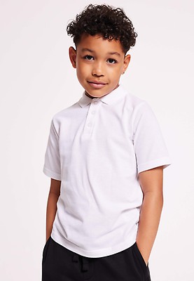 Girls 2pk White School Polo Shirts Peacocks