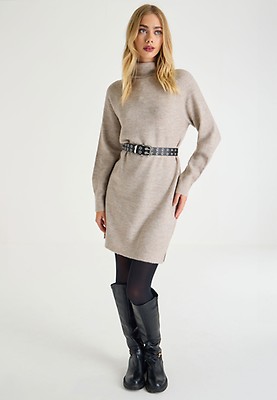 Black roll neck jumper dress clearance