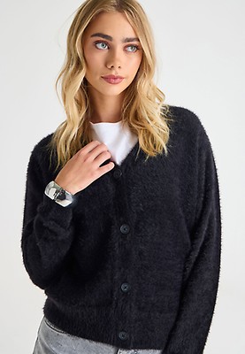 Womens Ivory Lash Button Cardigan Peacocks