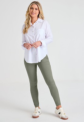 Womens Kate Ecru Crop Jeggings Peacocks