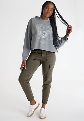 Womens Mink Cuffed Cargo Trousers Peacocks