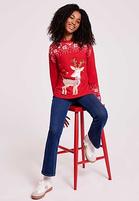 Womens red christmas sweaters sales