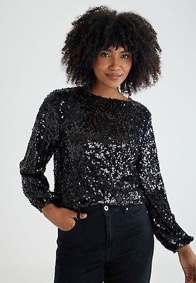 Next black sequin top discount