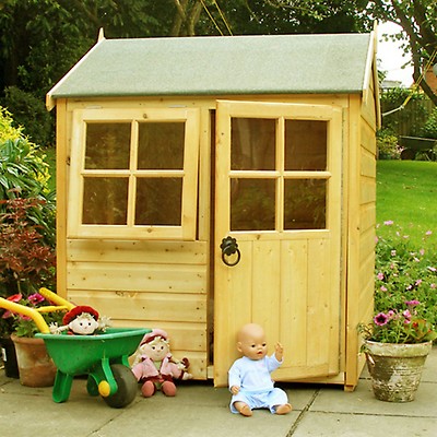 shire 6 x 5 ft pixie wooden playhouse with veranda