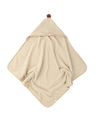 Cape de bain + gant coton bio - caramel, Linge de maison et décoration