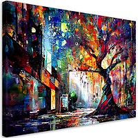 KunstLoft Leinwandbild 'Smoking Hot Bacon', 80x80 Cm – 100% Handgemalt, Buntes Schweine-Motiv