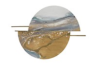 KunstLoft Vivid metal wall art Brandished 50x30x2inches Contemporary design picture sculpture mural Silver Rings Lines Waveform Abstract Large hand-crafted wall decoration