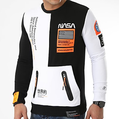 Final Club Sweat Capuche Nasa Half Limited Edition Noir Blanc Details Orange Fluo LaBoutiqueOfficielle