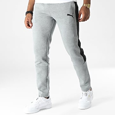 Puma - Pantalon Jogging A Bandes 847388 Gris Chiné 