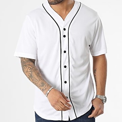 Urban Classics BASEBALL - Chemise - black/white/noir 