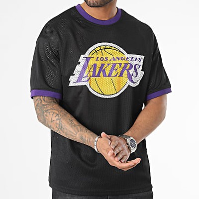 New era 60357086 NBA Cut And Sew Los Angeles Lakers Short Sleeve T-Shirt  Purple