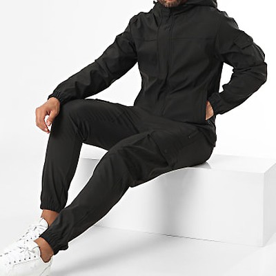 Zayne Paris Ensemble Veste Zippee Et Pantalon Cargo Noir LaBoutiqueOfficielle