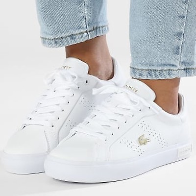 Lacoste Baskets Femme Powercourt 224 White Light Brown LaBoutiqueOfficielle