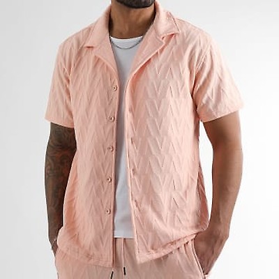 Chemise Homme Armita - Blanche Et Noire à Manches Courtes - Taille M - Neuf Avec Étiquettes