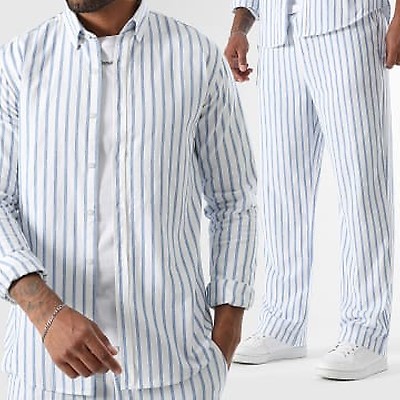 Lot De 2 Chemises Homme Reel Life Manches Longues UPF 50+ - Blanc Et Bleu, Taille L