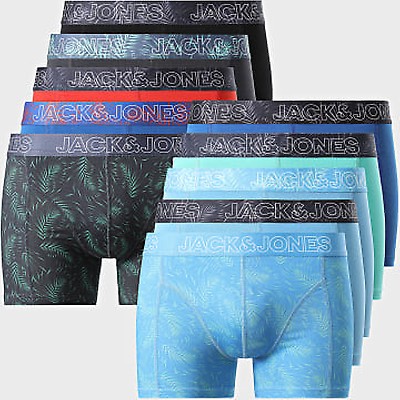 Lot De 6 Boxers Longs JACK & JONES Pour Homme - Coton Élastique - Taille Élastique Sans Étiquette - Du S Au 8XL - Multi-Couleurs