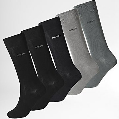 Lot De 4 Chaussettes Homme BOSS - Coton Fin, Couleurs Assorties, Taille 40-48, Coffret Métal Cadeau