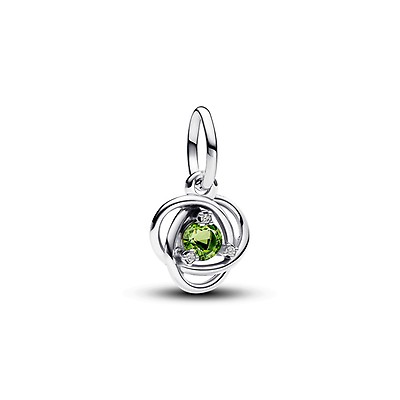 Pandora August Birthstone Peridot Silver Beaded Ring