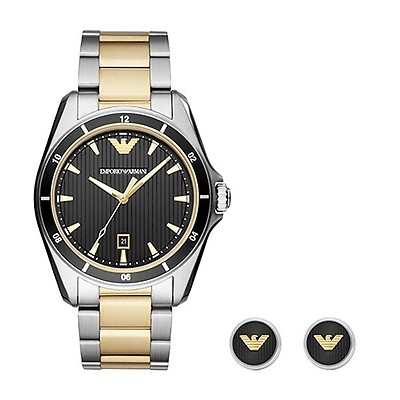 armani watch and cufflink set
