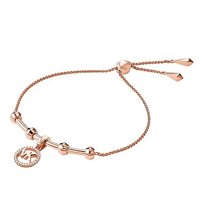 michael kors rose coloured plated and crystal friendship bracelet