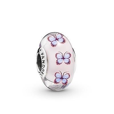 PANDORA Pink Butterflies Charm in Sterling Silver