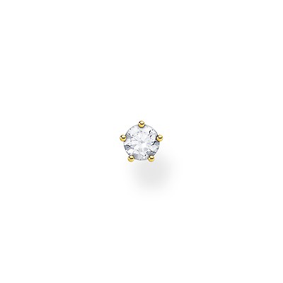 Single white clearance stone gold stud