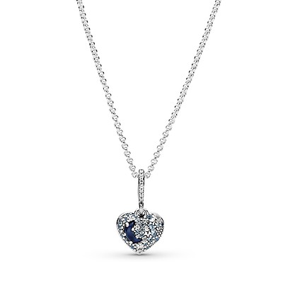 Pandora gold and hot sale silver heart necklace