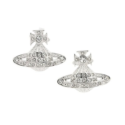 Vivienne Westwood Solid Orb Silver Tone Stud Earrings