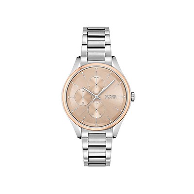 Hugo Boss Gents Classic Stainless Steel With Rose Gold Detail Watch 