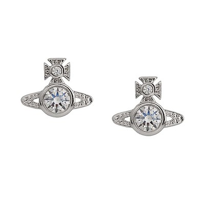 Vivienne Westwood London Orb Silver Tone Stud Earrings